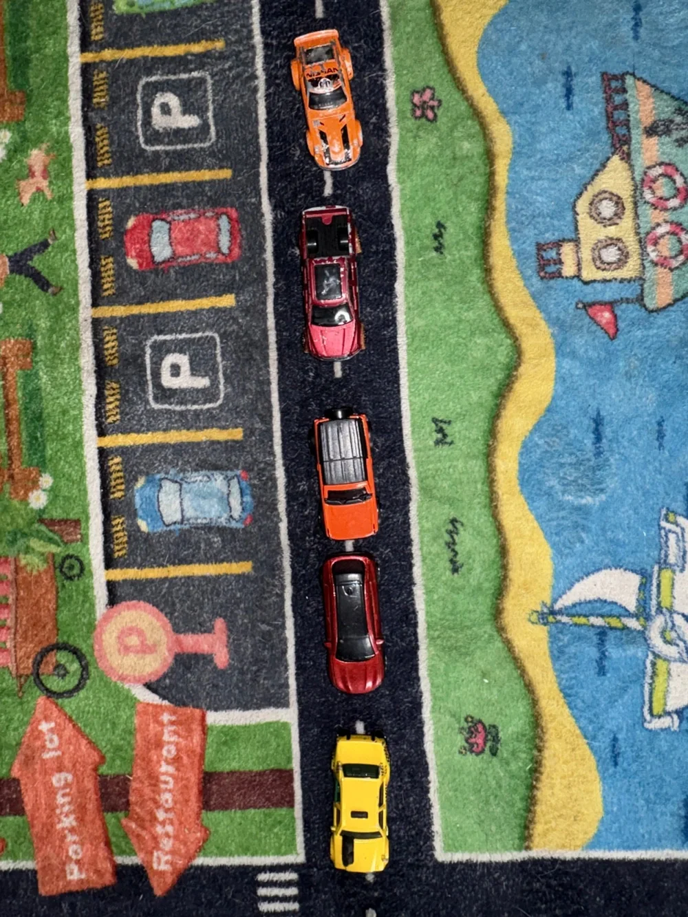 Hot Wheels Assorted Kids Toy Car Pack - Red, Orange, White, Black, Yellow